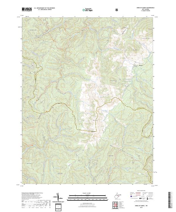 US Topo 7.5-minute map for Sinks of Gandy WV