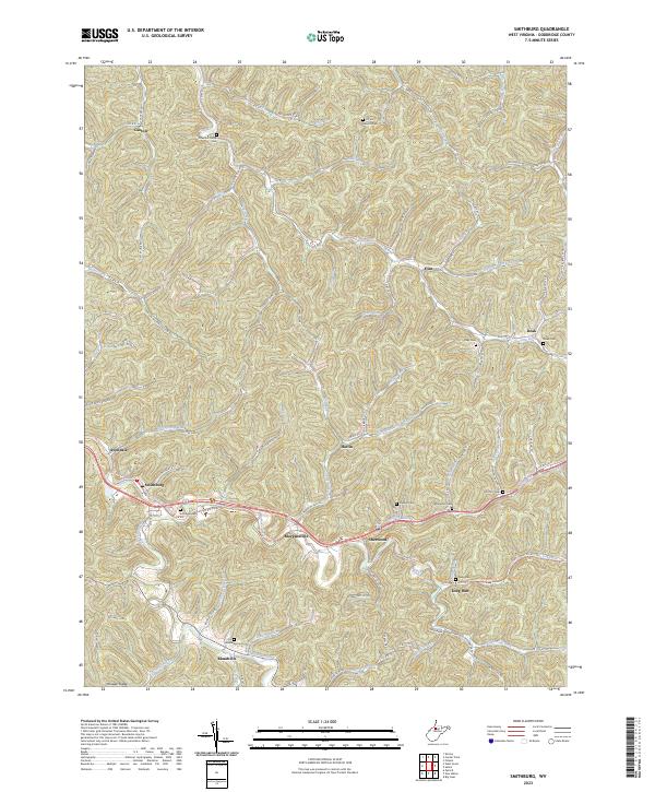 US Topo 7.5-minute map for Smithburg WV