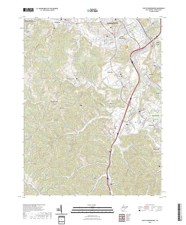 US Topo 7.5-minute map for South Parkersburg WV