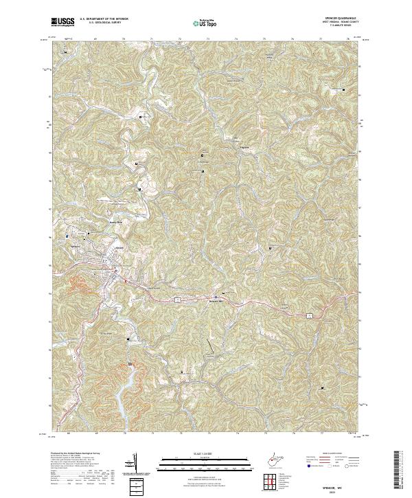 US Topo 7.5-minute map for Spencer WV