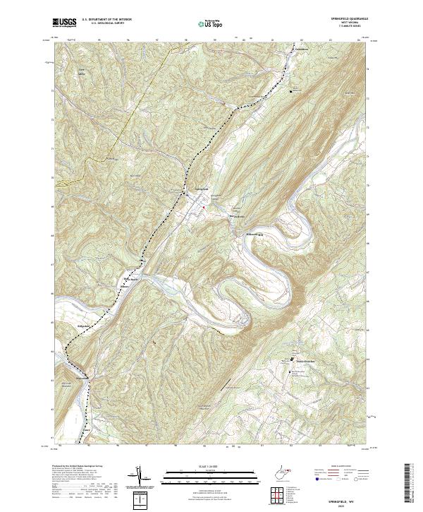 US Topo 7.5-minute map for Springfield WV