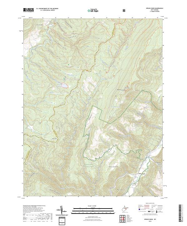 US Topo 7.5-minute map for Spruce Knob WV