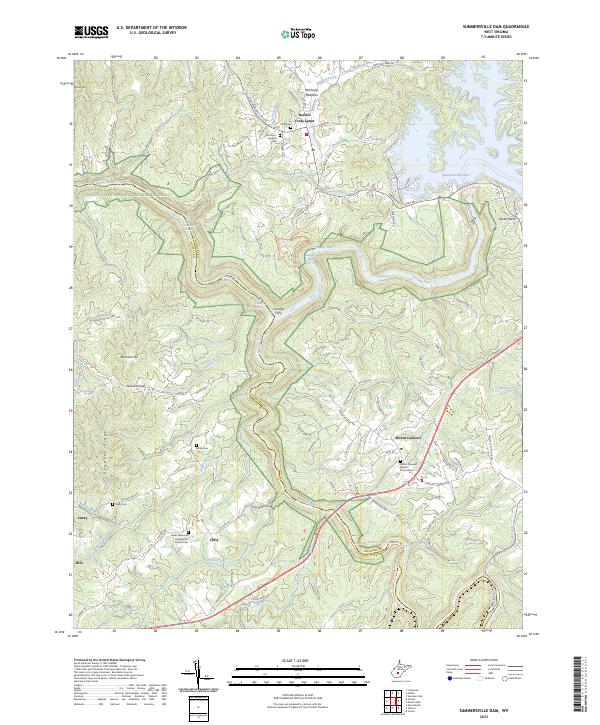 US Topo 7.5-minute map for Summersville Dam WV