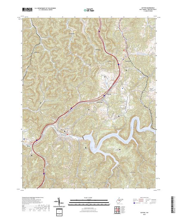 US Topo 7.5-minute map for Sutton WV