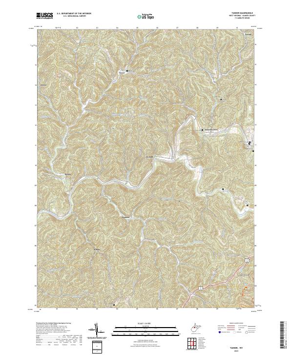 US Topo 7.5-minute map for Tanner WV