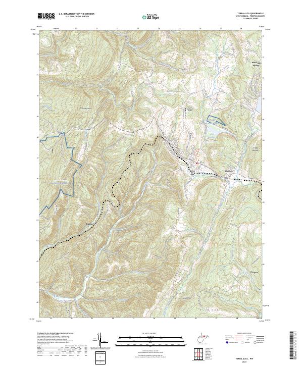 US Topo 7.5-minute map for Terra Alta WV