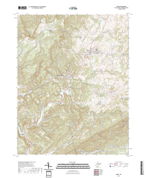 US Topo 7.5-minute map for Union WV