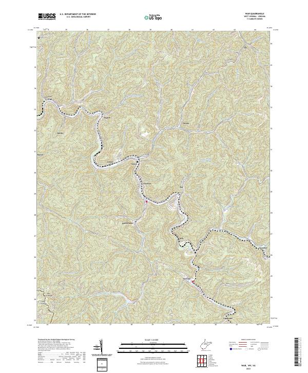 US Topo 7.5-minute map for War WVVA