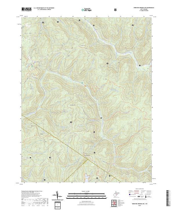 US Topo 7.5-minute map for Webster Springs SW WV