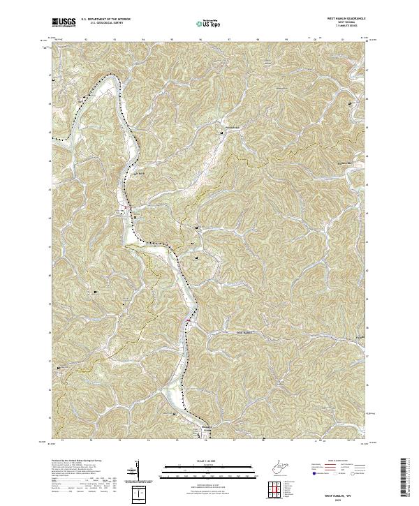 US Topo 7.5-minute map for West Hamlin WV