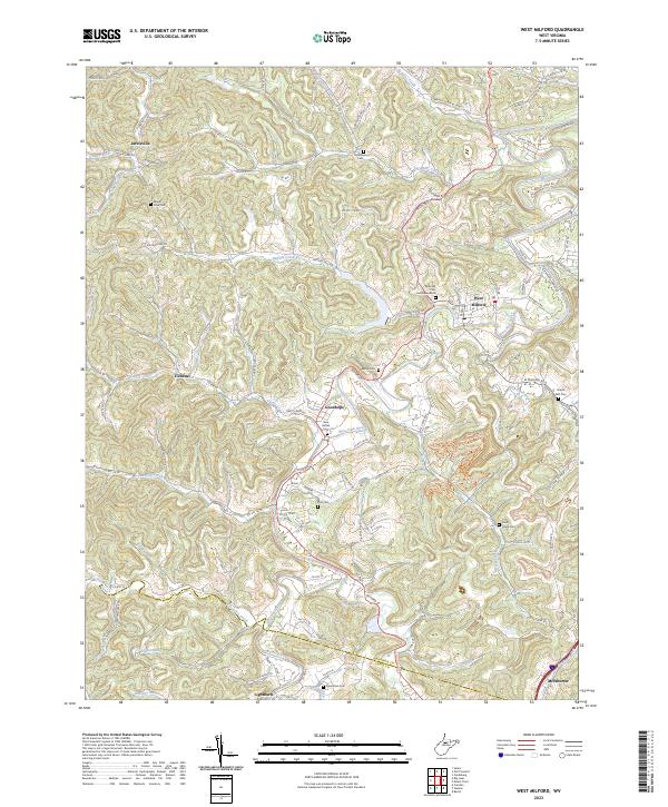 US Topo 7.5-minute map for West Milford WV