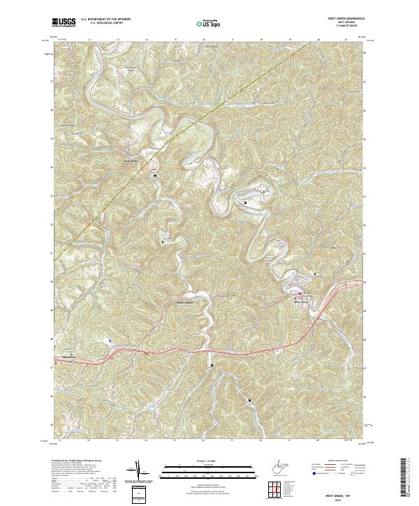 US Topo 7.5-minute map for West Union WV