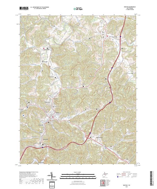 US Topo 7.5-minute map for Weston WV