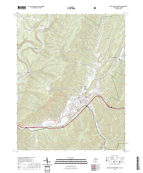 US Topo 7.5-minute map for White Sulphur Springs WVVA