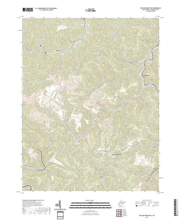 US Topo 7.5-minute map for Williams Mountain WV