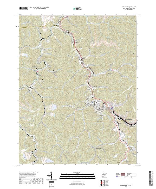 US Topo 7.5-minute map for Williamson WVKY