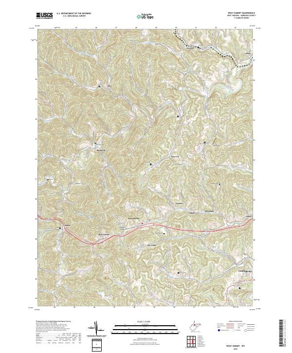 US Topo 7.5-minute map for Wolf Summit WV