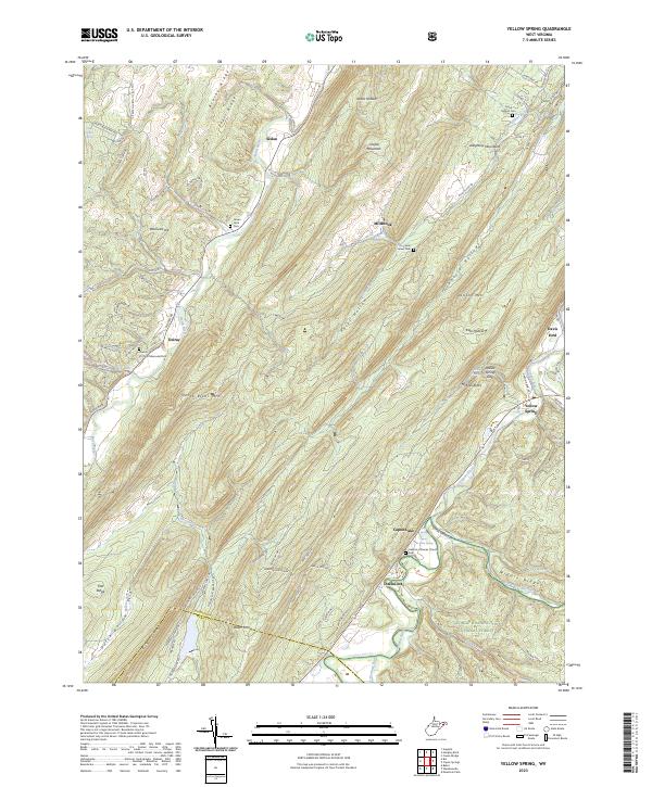 US Topo 7.5-minute map for Yellow Spring WV