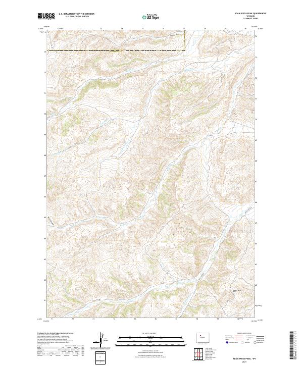 USGS US Topo 7.5-minute map for Adam Weiss Peak WY 2021