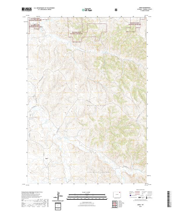 USGS US Topo 7.5-minute map for Adon WY 2021