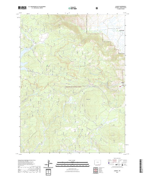 USGS US Topo 7.5-minute map for Albany WY 2021