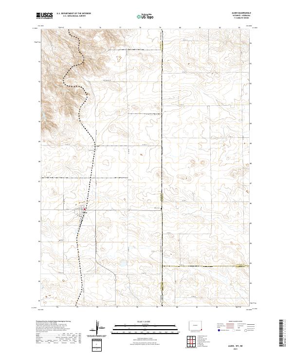 USGS US Topo 7.5-minute map for Albin WYNE 2021