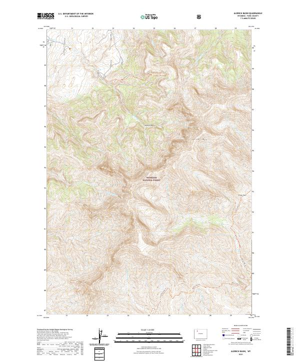 USGS US Topo 7.5-minute map for Aldrich Basin WY 2021