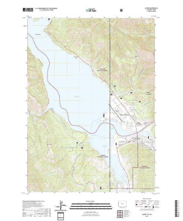 USGS US Topo 7.5-minute map for Alpine WYID 2021