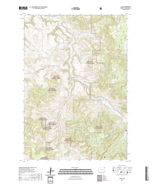 USGS US Topo 7.5-minute map for Alva WY 2021