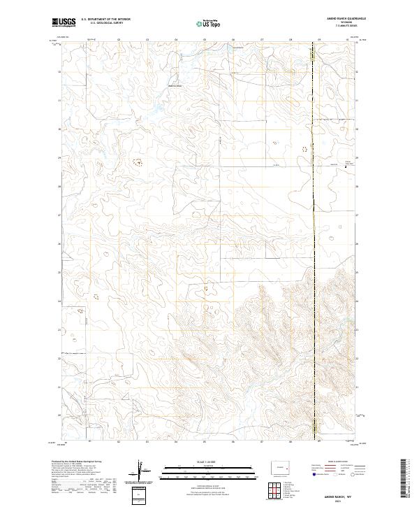 USGS US Topo 7.5-minute map for Amend Ranch WY 2021