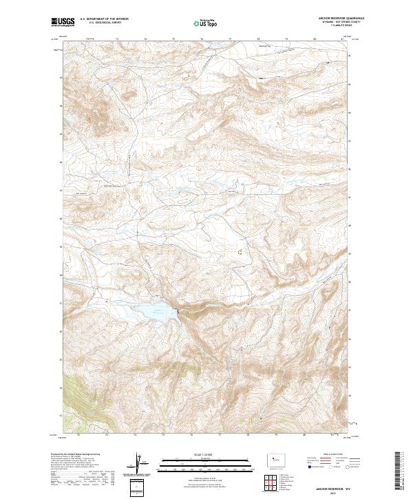 USGS US Topo 7.5-minute map for Anchor Reservoir WY 2021