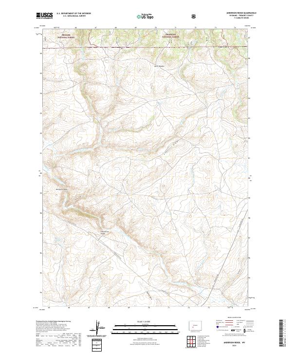 USGS US Topo 7.5-minute map for Anderson Ridge WY 2021