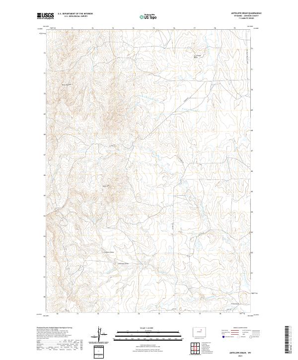 USGS US Topo 7.5-minute map for Antelope Draw WY 2021