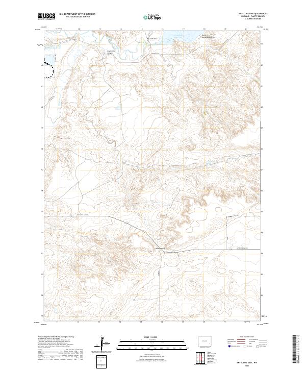 USGS US Topo 7.5-minute map for Antelope Gap WY 2021