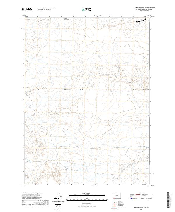 USGS US Topo 7.5-minute map for Antelope Knoll NE WY 2021