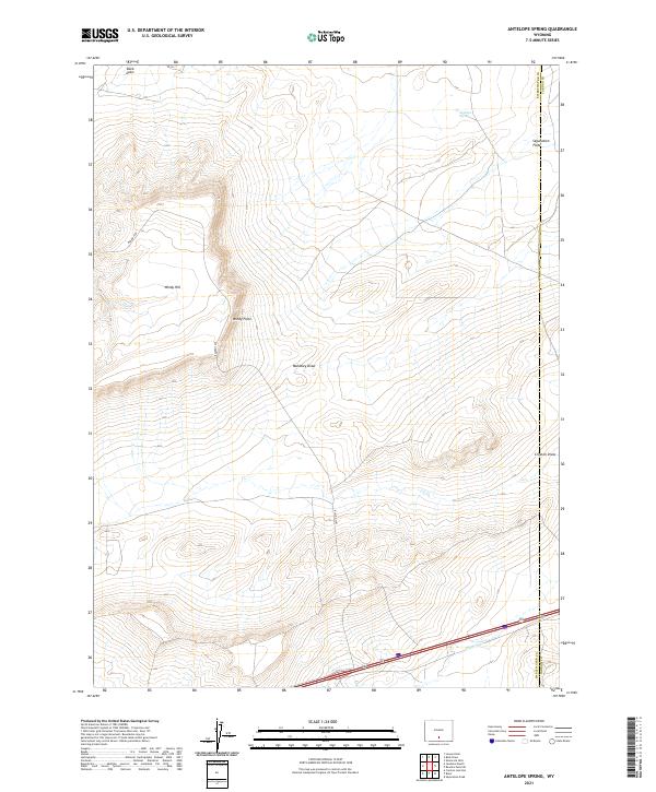 USGS US Topo 7.5-minute map for Antelope Spring WY 2021