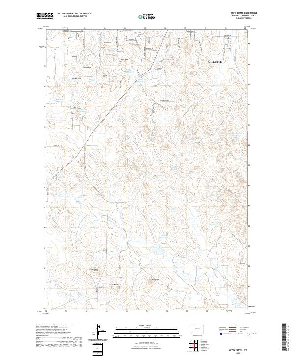 USGS US Topo 7.5-minute map for Appel Butte WY 2021