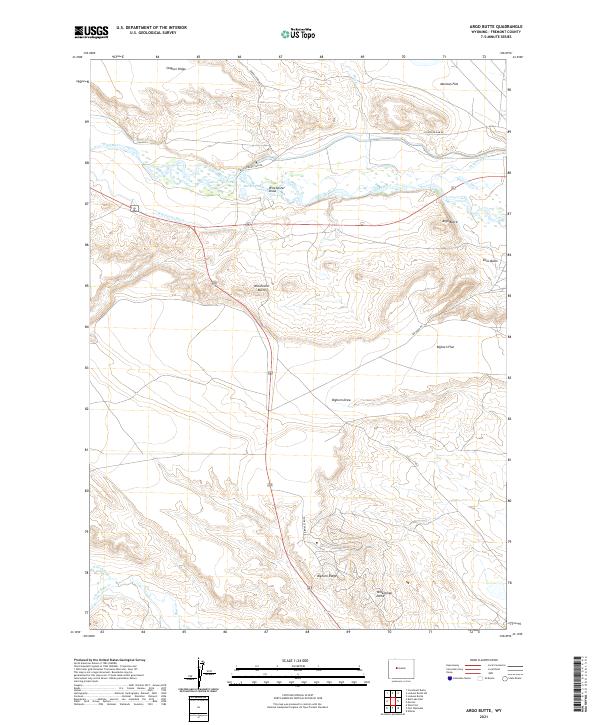 USGS US Topo 7.5-minute map for Argo Butte WY 2021