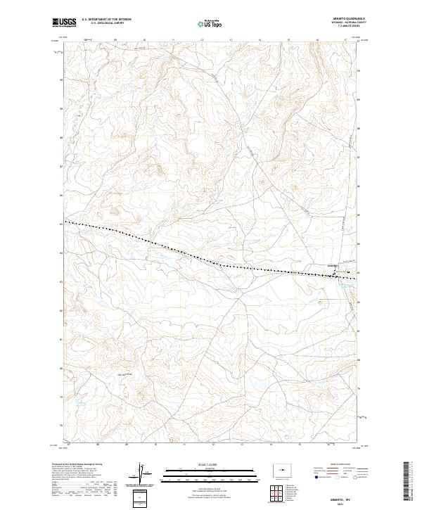 USGS US Topo 7.5-minute map for Arminto WY 2021