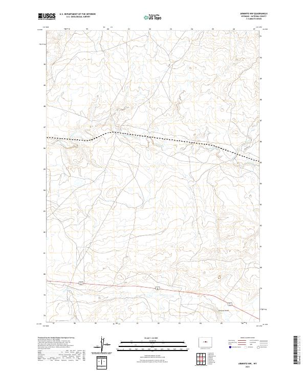 USGS US Topo 7.5-minute map for Arminto NW WY 2021