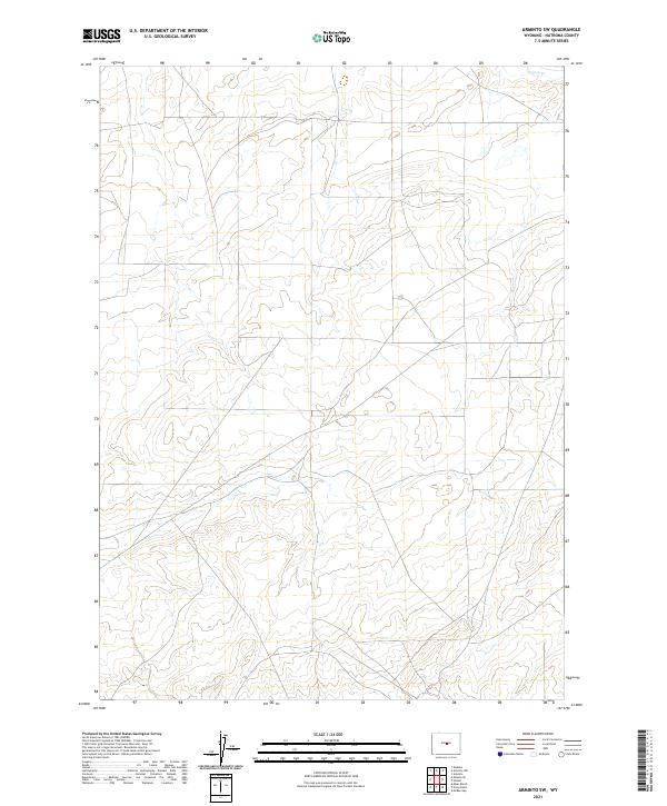 USGS US Topo 7.5-minute map for Arminto SW WY 2021