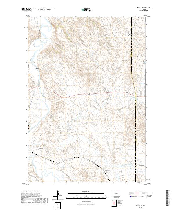 USGS US Topo 7.5-minute map for Arvada NE WY 2021