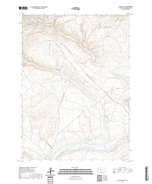 USGS US Topo 7.5-minute map for Atlantic City WY 2021