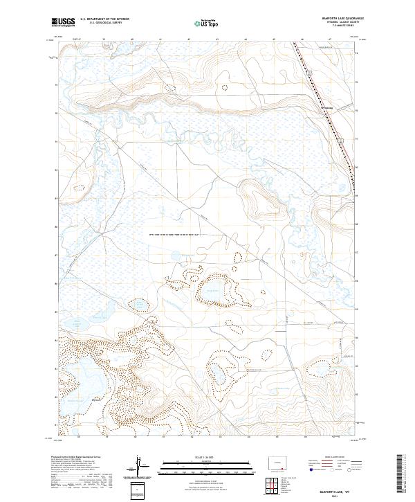 USGS US Topo 7.5-minute map for Bamforth Lake WY 2021