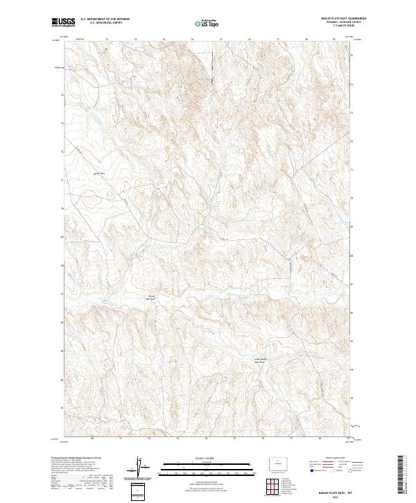 USGS US Topo 7.5-minute map for Banjo Flats East WY 2021