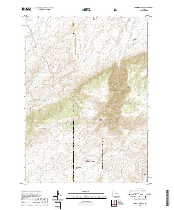 USGS US Topo 7.5-minute map for Banner Mountain WY 2021