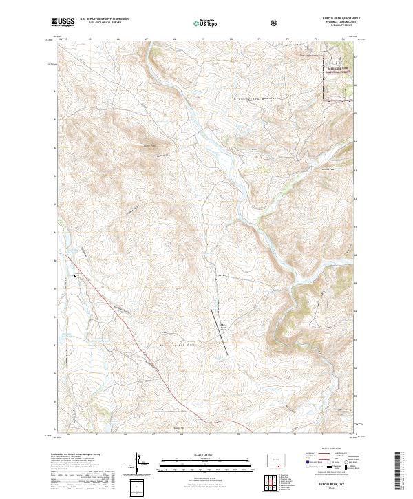 USGS US Topo 7.5-minute map for Barcus Peak WY 2021