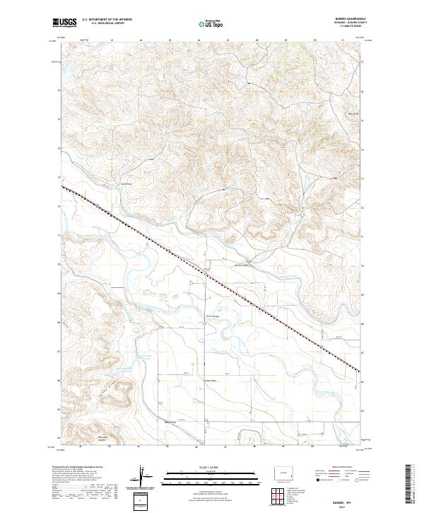 USGS US Topo 7.5-minute map for Barnes WY 2021