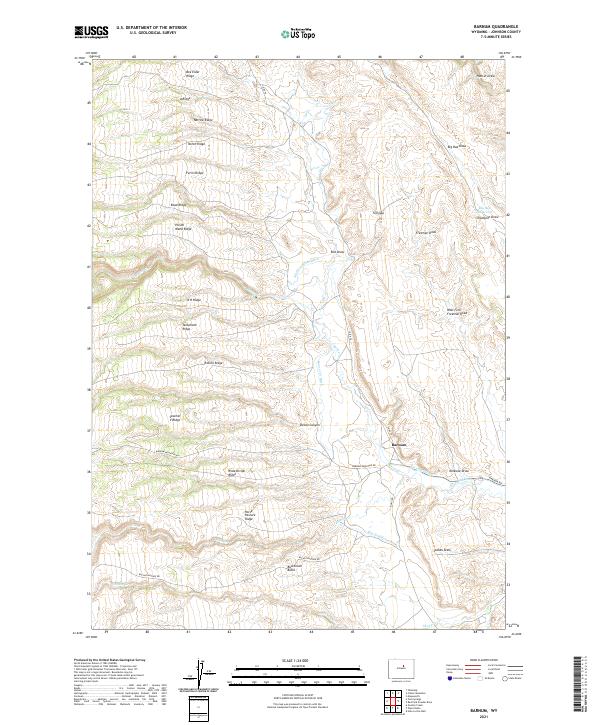 USGS US Topo 7.5-minute map for Barnum WY 2021