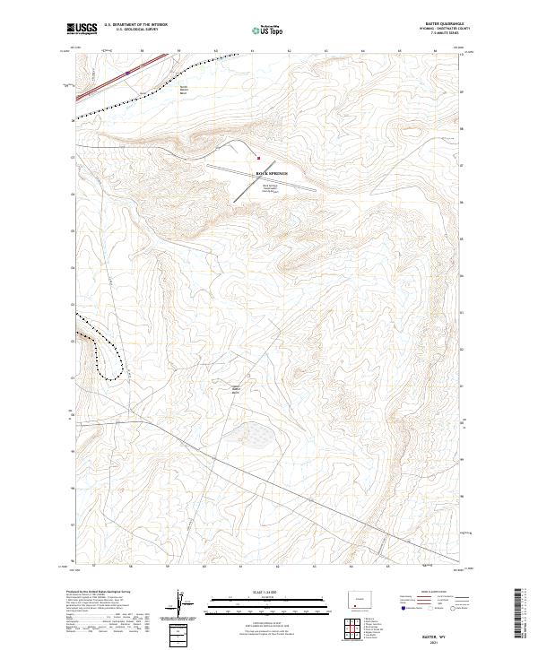 USGS US Topo 7.5-minute map for Baxter WY 2021